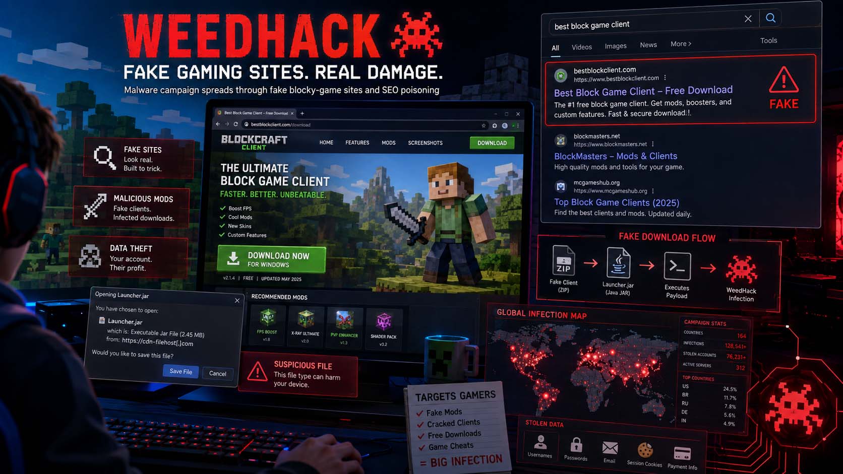 WeedHack Malware Spreads Through Fake Minecraft Sites and SEO Poisoning